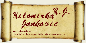 Milomirka Janković vizit kartica